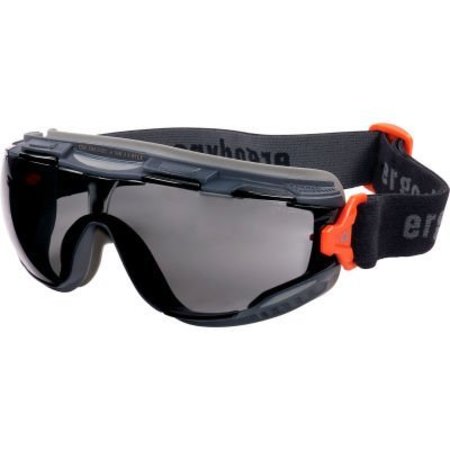 ERGODYNE ARKYN-FAB Smoke Lens Safety Goggles w/ Elastic Strap, Anti-Scratch & Anti-Fog, Gray 60309